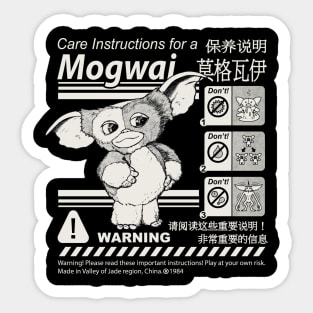 Gremlins Gizmo Warning Label Dks Sticker